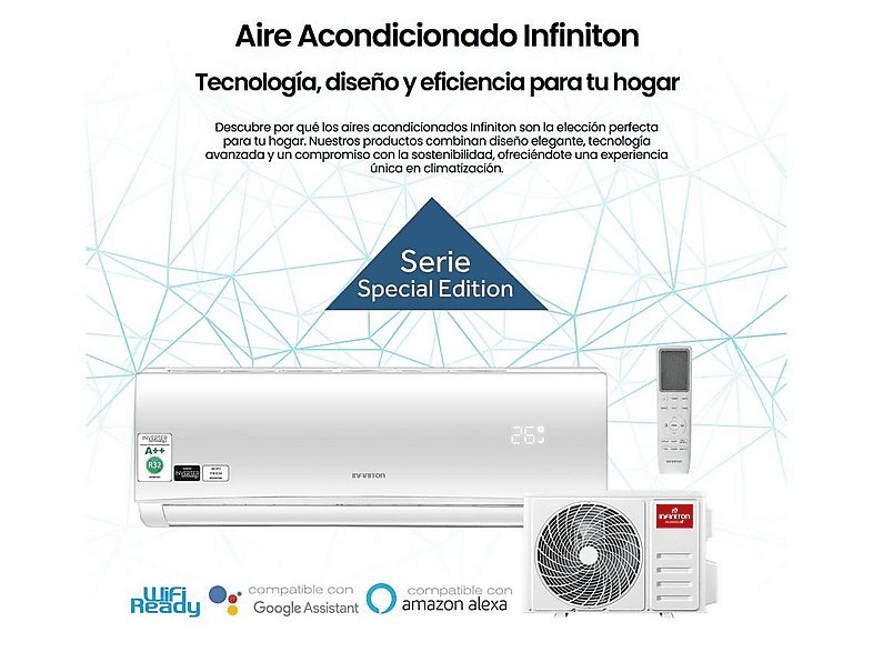 Aire acondicionado Split 1x1 - INFINITON SPTSE09A2, 9000 fg/h, Función Inverter, Blanco — foto 5