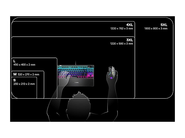 Alfombrilla gaming  - 63843 STEEL SERIES, Tela, Caucho, Silicona, Negro — foto 5
