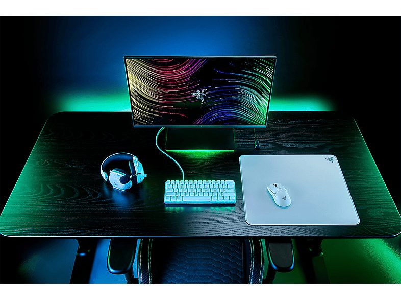 Alfombrilla gaming  - Atlas RAZER, Vidrio templado, Caucho, Blanco — foto 4