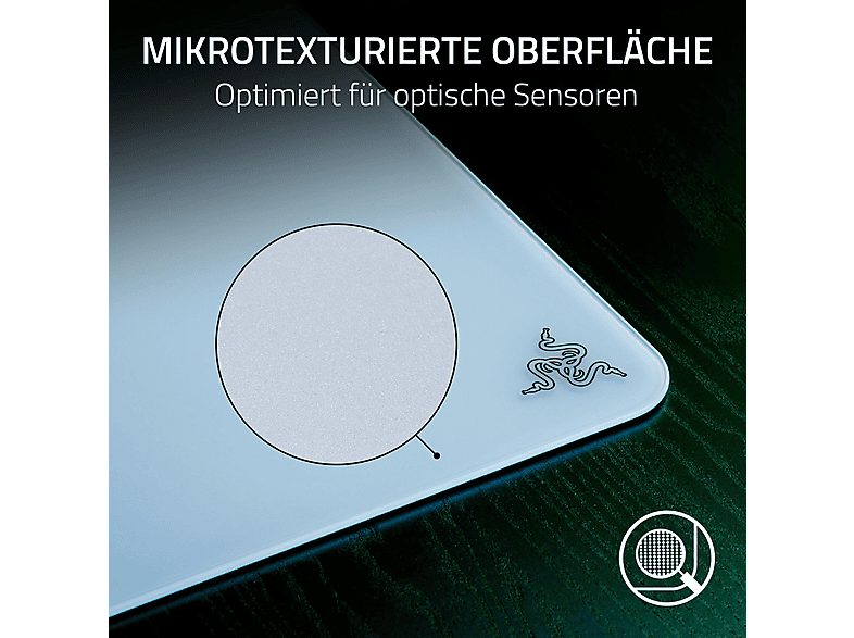 Alfombrilla gaming  - Atlas RAZER, Vidrio templado, Caucho, Blanco — foto 7