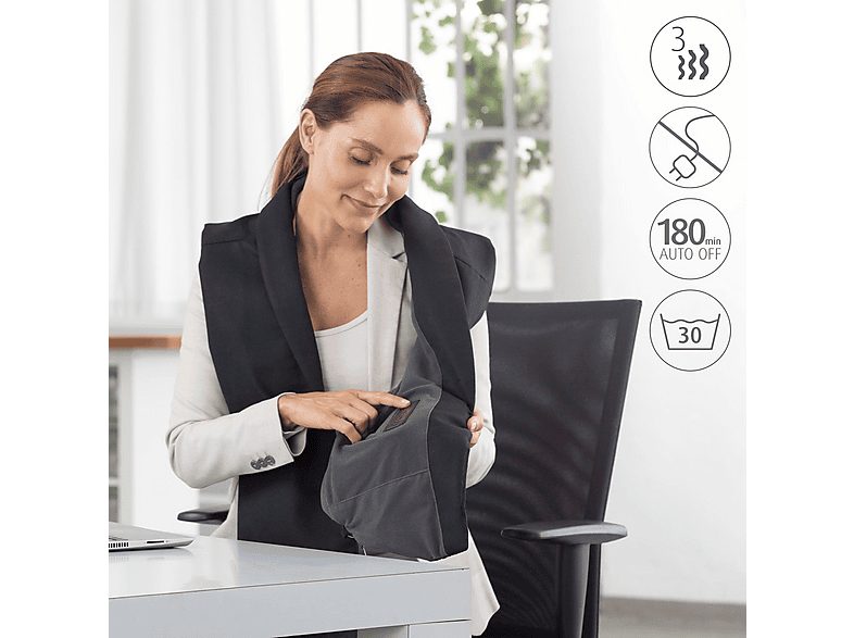 Almohadilla eléctrica - MEDISANA OL 150, 19,24 W, 3, Negro — foto 4