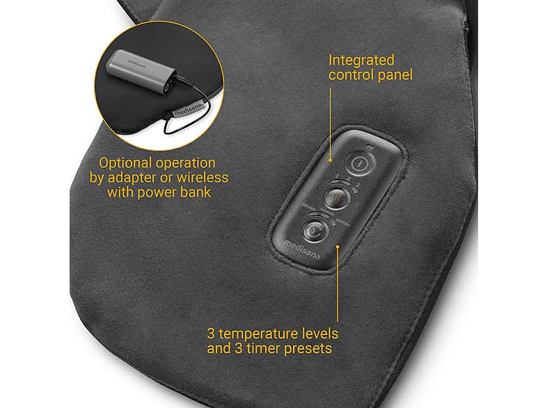 Almohadilla eléctrica - MEDISANA OL 150, 19,24 W, 3, Negro — foto 5