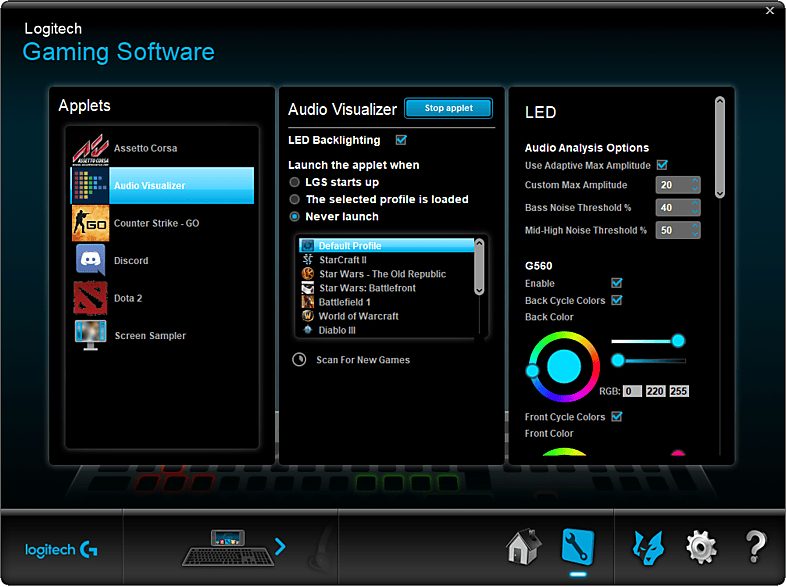 Altavoces gaming - Logitech G560, Bluetooth, RGB Lightsync, Sistema de altavoces 2.1, 240V, Control de graves, Personalizable, Negro — foto 18