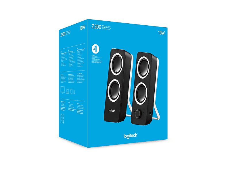 Altavoces para PC - LOGITECH Z200, 2.0 canales, Negro — foto 6