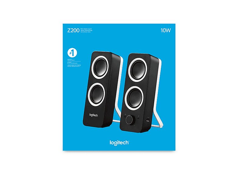 Altavoces para PC - LOGITECH Z200, 2.0 canales, Negro — foto 7