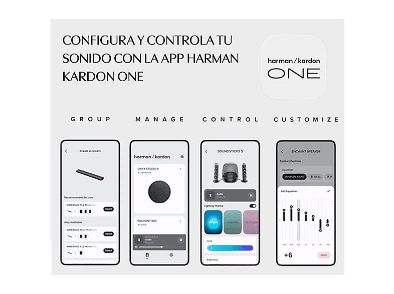 Altavoz bluetooth - Harman Kardon Aura Studio 5, 160 W, Iluminación Ambiental, Negro — foto 7