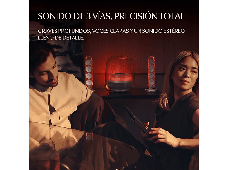 Altavoz bluetooth - Harman Kardon SoundSticks 5, 190W RMS, Bluetooth, Conectividad HDMI ARC, Blanco — foto 3