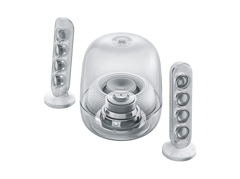 Altavoz bluetooth - Harman Kardon SoundSticks 5, 190W RMS, Bluetooth, Conectividad HDMI ARC, Blanco — foto 7