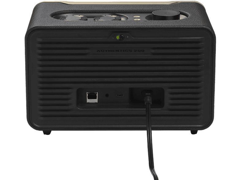 Altavoz bluetooth - JBL Authentics 200, 90W, Bluetooth, Wi-Fi, asistentes de voz Google y Alexa, diseño retro, Negro — foto 4