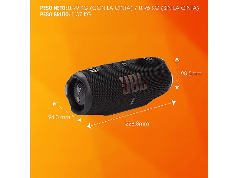 Altavoz bluetooth - JBL Charge 6, 45 W, Bluetooth, Hasta 24 horas + 4 horas con Playtime Boost, Resistente a golpes, agua y polvo, Azul — foto 3