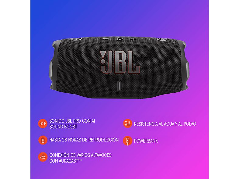 Altavoz bluetooth - JBL Charge 6, 45 W, Bluetooth, Hasta 24 horas + 4 horas con Playtime Boost, Resistente a golpes, agua y polvo, Rojo — foto 4