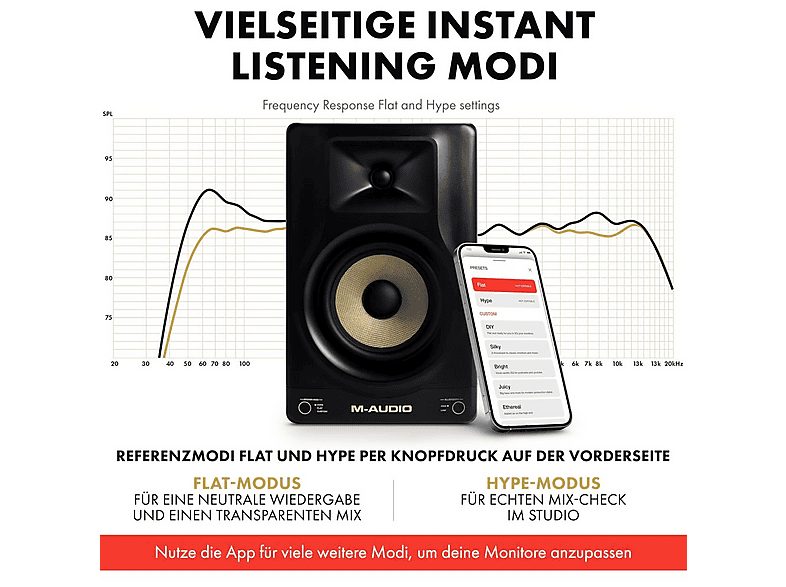 Altavoz de estantería - M-AUDIO FORTYSIXTYXEU, 100 W, 2 vías canales, Bluetooth, Negro — foto 2