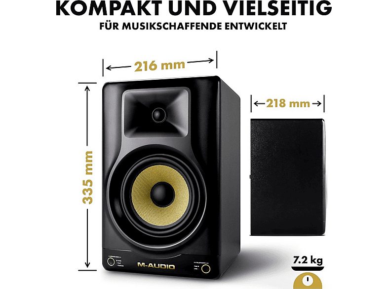 Altavoz de estantería - M-AUDIO FORTYSIXTYXEU, 100 W, 2 vías canales, Bluetooth, Negro — foto 3