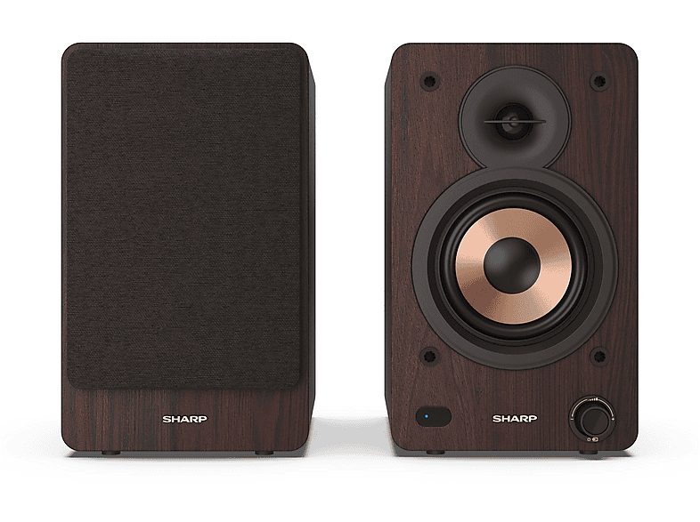 Altavoz de estantería - SHARP CP-SS30, 60 W, 2.0 canales, Bluetooth, Marrón — foto 2