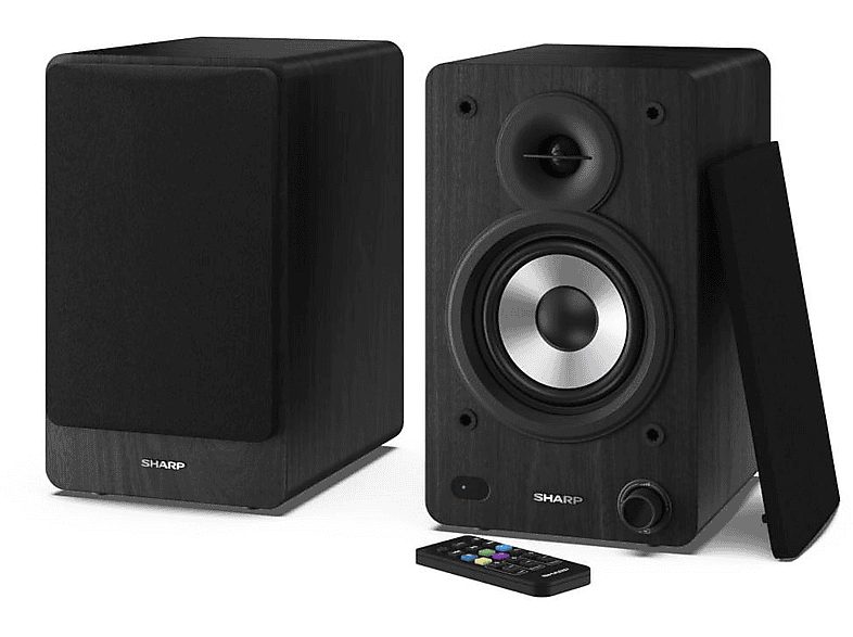 Altavoz de estantería - SHARP CP-SS30BK, 60 W, 2.0 canales, Bluetooth, Negro