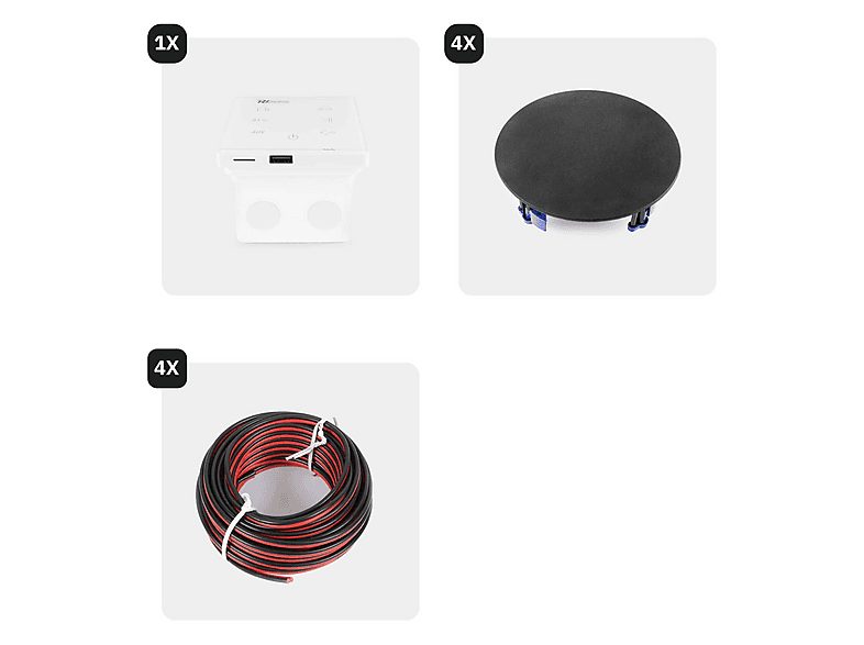 Altavoz de gran potencia  - A100W + 4x speakers POWER DYNAMICS, White — foto 2