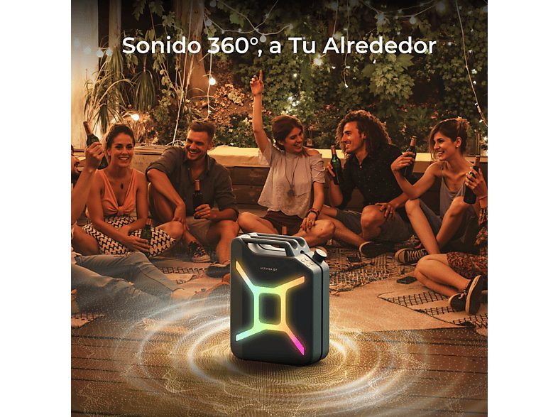 Altavoz de gran potencia  - Go - Sonido Surround 360°, Iluminación RGB, Exteriores ULTIMEA, Azul — foto 3