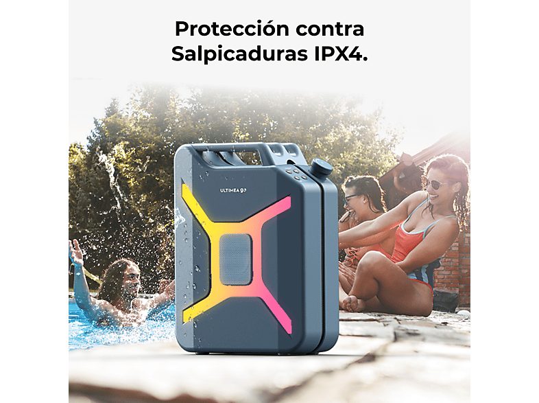 Altavoz de gran potencia  - Go - Sonido Surround 360°, Iluminación RGB, Exteriores ULTIMEA, Azul — foto 6
