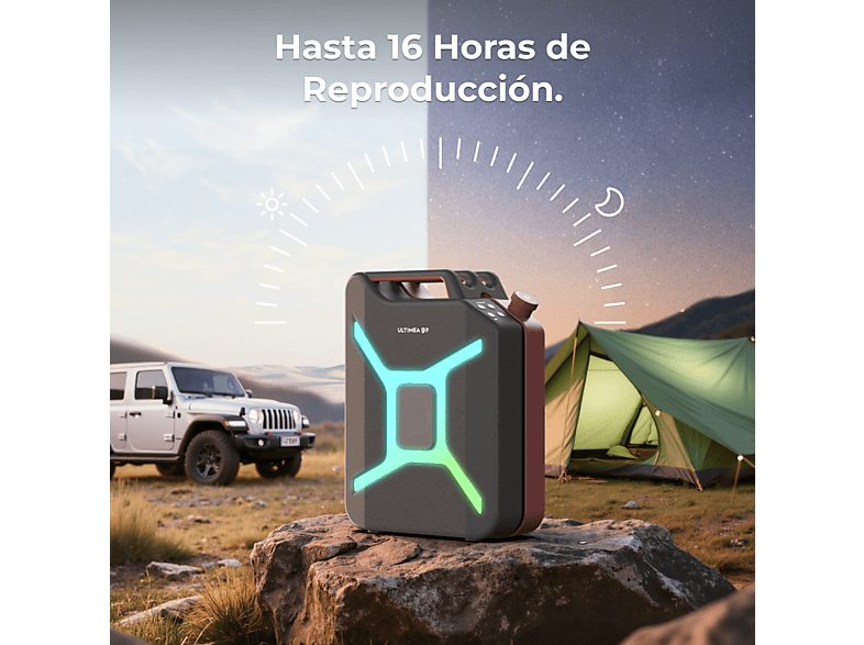 Altavoz de gran potencia  - Go - Sonido Surround 360°, Iluminación RGB, Exteriores ULTIMEA, Rojo — foto 5