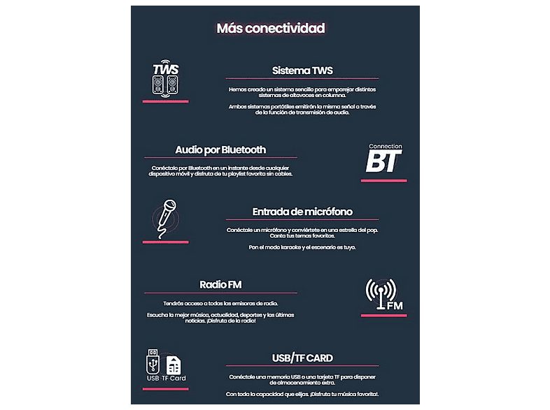 Altavoz de gran potencia  - Party EQ20 INFINITON, Negro — foto 7