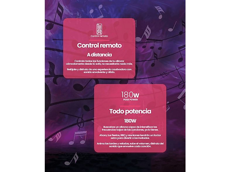 Altavoz de gran potencia  - Party EQ20 INFINITON, Negro — foto 8