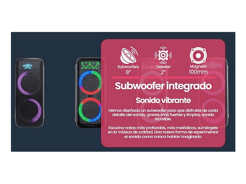 Altavoz de gran potencia  - Party EQ60 INFINITON, Negro — foto 6