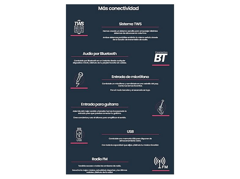 Altavoz de gran potencia  - Party EQ60 INFINITON, Negro — foto 8