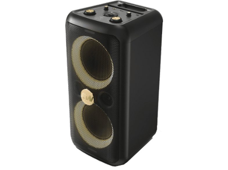 Altavoz de gran potencia - PEAQ PPS 200-RW, 80W, Modo Karaoke, 8h Autonomía, Edición Robbie Williams, Bass Booster, Efectos de Iluminación, Negro