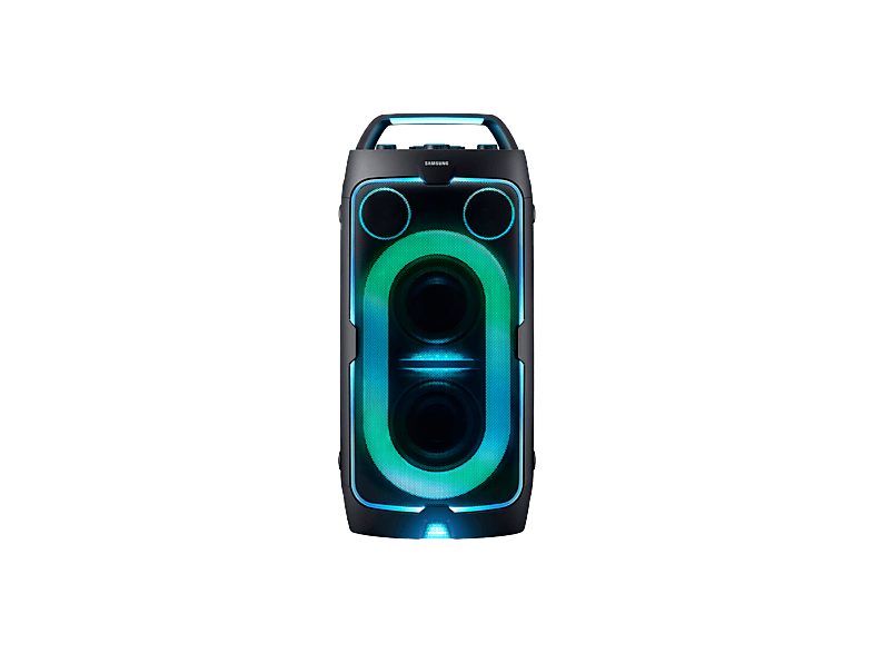 Altavoz de gran potencia - Samsung MX-ST50F/ZF, Portátil para fiestas, Asa de transporte y ruedas, Iluminación personalizable, Aut 18h, 240 W, Negro