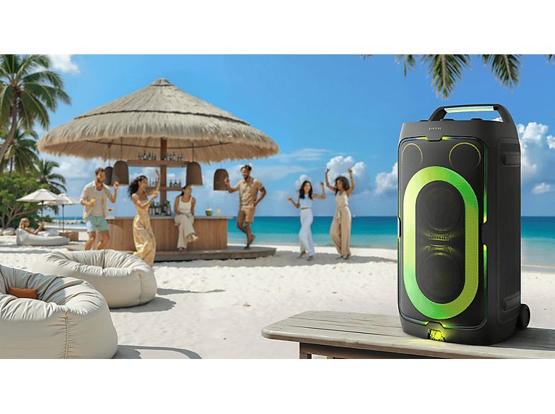 Altavoz de gran potencia - Samsung MX-ST50F/ZF, Portátil para fiestas, Asa de transporte y ruedas, Iluminación personalizable, Aut 18h, 240 W, Negro — foto 9