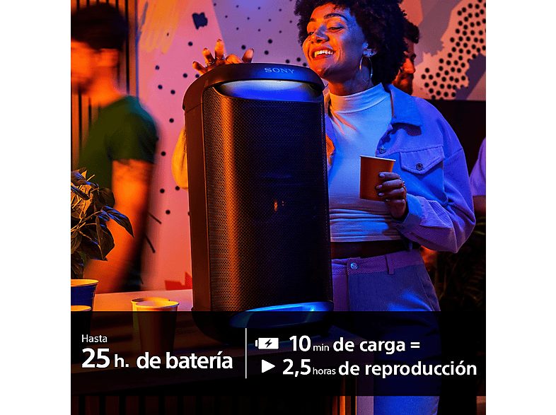 Altavoz de gran potencia - Sony SRS-XV500B, Inalámbrico para fiestas, Sonido potente, MEGA BASS, 25h batería, Portátil, Bluetooth, Karaoke y Guitarra — foto 3