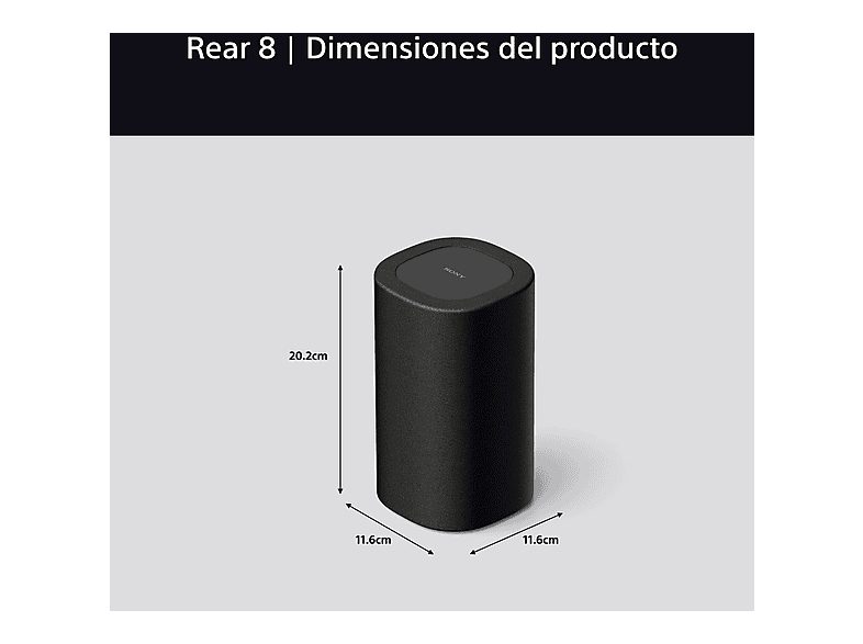 Altavoz estéreo - Sony BRAVIA Theatre Rear 8, 2 Altavoces Traseros Inalámbricos, 360 Spatial Sound Mapping, IMAX Enhanced, Fácil de usar, Negro, SARS8 — foto 6