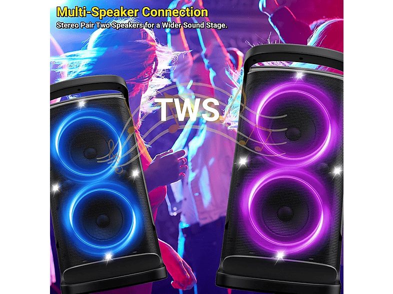 Altavoz gran potencia  - Partycore Enigma  160 W Party-Musikbox mit 103 dB Klang MANIKE, Black — foto 4