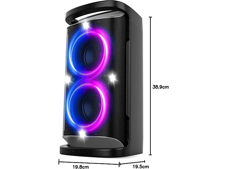 Altavoz gran potencia  - Partycore Enigma  160 W Party-Musikbox mit 103 dB Klang MANIKE, Black — foto 8