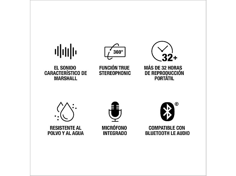Altavoz inalámbrico - Marshall EMBERTON III, 76 W, Bluetooth, Autonomía 32 h, Micrófono, Black and Brass — foto 12