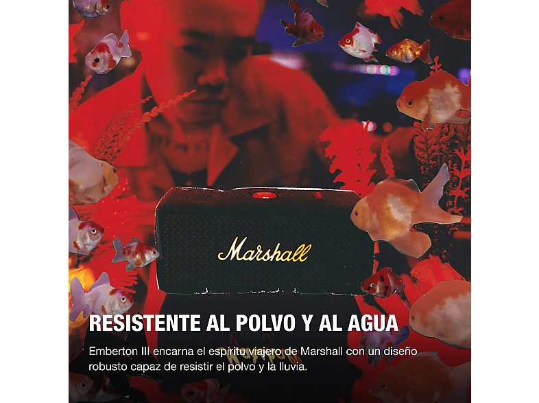 Altavoz inalámbrico - Marshall EMBERTON III, 76 W, Bluetooth, Autonomía 32 h, Micrófono, Black and Brass — foto 5