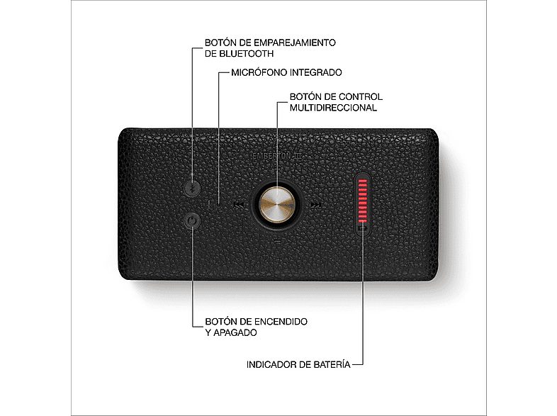 Altavoz inalámbrico - Marshall EMBERTON III, 76 W, Bluetooth, Autonomía 32 h, Micrófono, Black and Brass — foto 6
