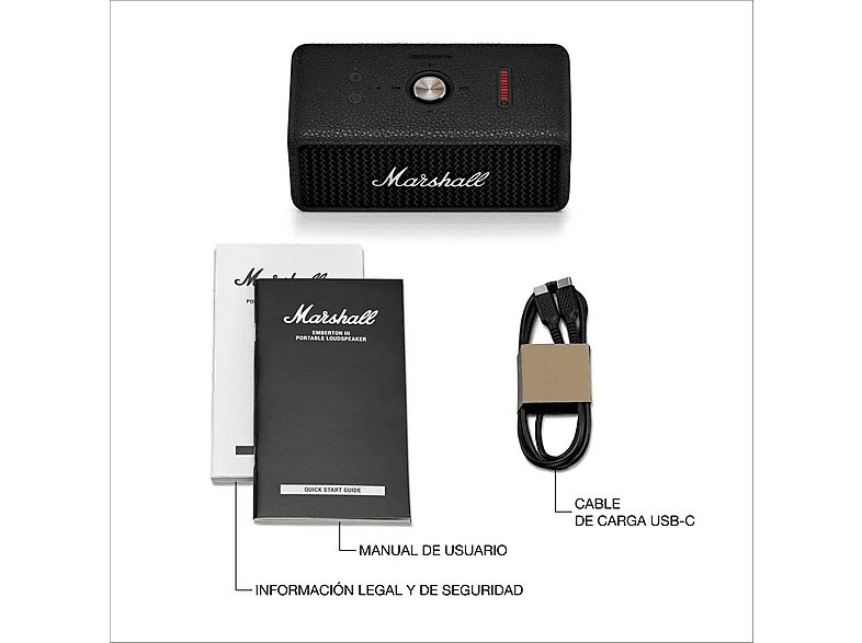 Altavoz inalámbrico - Marshall EMBERTON III, 76 W, Bluetooth, Autonomía 32 h, Micrófono, Black and Brass — foto 9