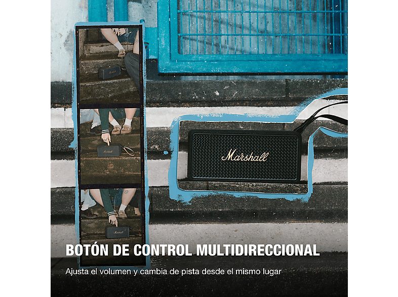 Altavoz inalámbrico - Marshall Middleton II, Bluetooth, 30 h Autonomía, Micrófono integrado, IP67, Black and Brass — foto 5