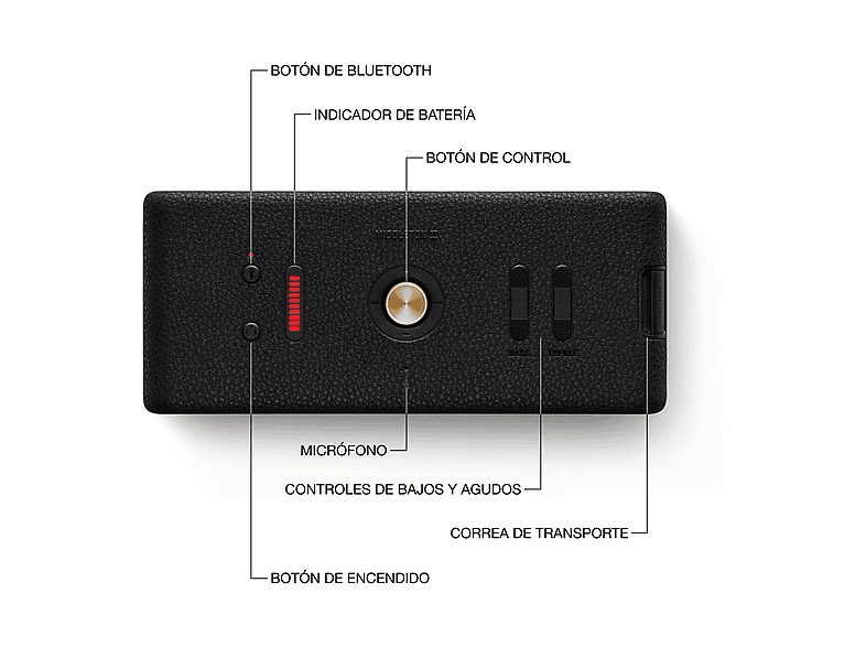 Altavoz inalámbrico - Marshall Middleton II, Bluetooth, 30 h Autonomía, Micrófono integrado, IP67, Black and Brass — foto 6