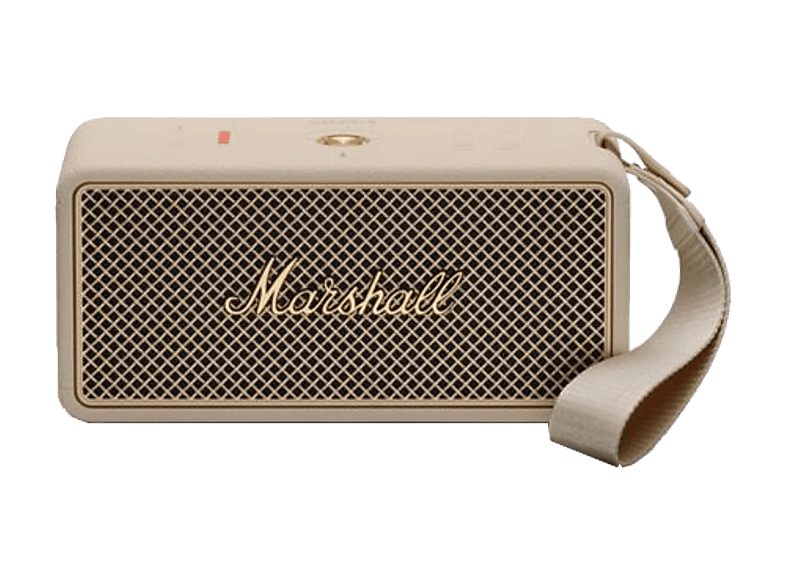 Altavoz inalámbrico - Marshall Middleton II, Bluetooth, 30 h Autonomía, Micrófono integrado, IP67, Crema