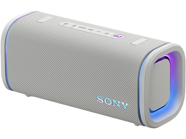 Altavoz inalámbrico - Sony ULT FIELD 5 (SRSULT50W), Bluetooth portátil, ULT POWER SOUND, 25 h, IP67, Resistente al agua, Correa, Con luces, Blanco