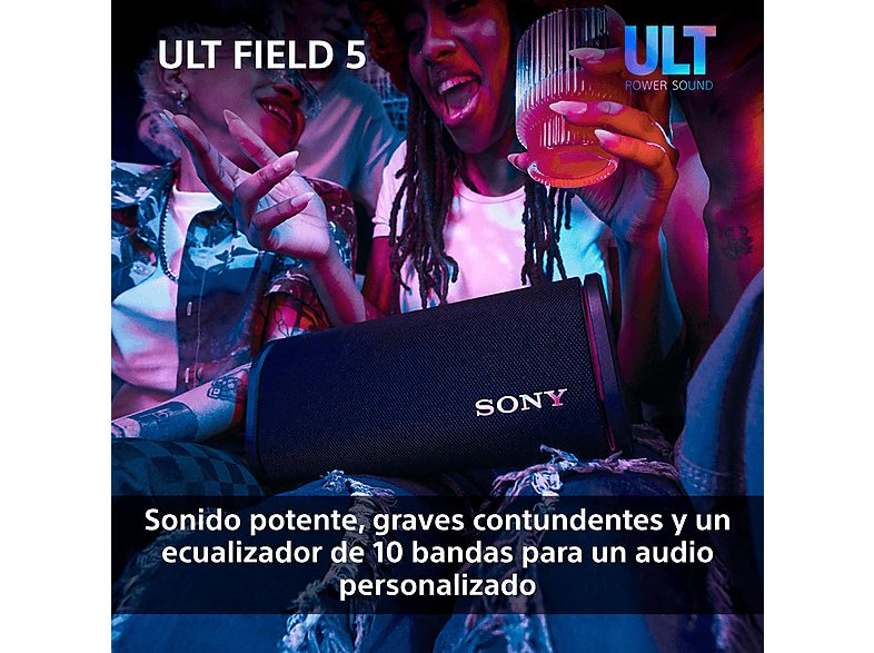 Altavoz inalámbrico - Sony ULT FIELD 5 (SRSULT50W), Bluetooth portátil, ULT POWER SOUND, 25 h, IP67, Resistente al agua, Correa, Con luces, Blanco — foto 3