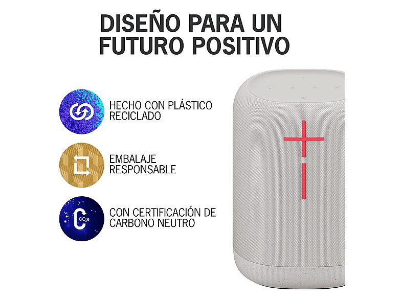 Altavoz inalámbrico - Ultimate Ears EPICBOOM, Bluetooth, 94 dBC, 17 horas, USB-C, EQ adaptativo, Sonido 360º, Emparejable, Clasificación IP67, Blanco — foto 6