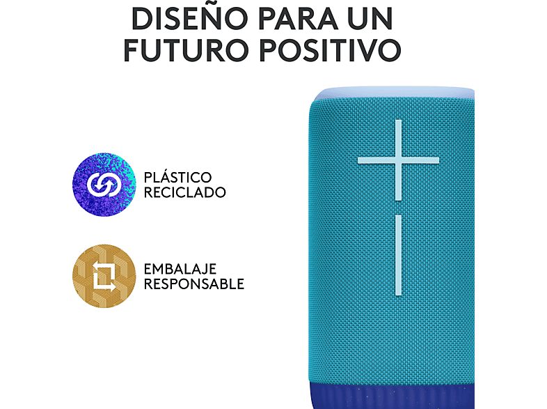 Altavoz inalámbrico - Ultimate Ears Everboom, Bluetooth, NFC, Sonido 360°, Ecualizador personalizable, 20h de batería, 84/85 dBC, Emparejable, Azul — foto 7