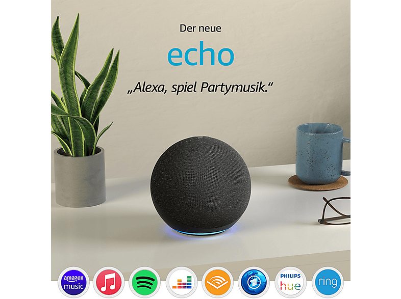 Altavoz inteligente - AMAZON ECHO DOT 4G, Amazon Alexa, Negro — foto 4