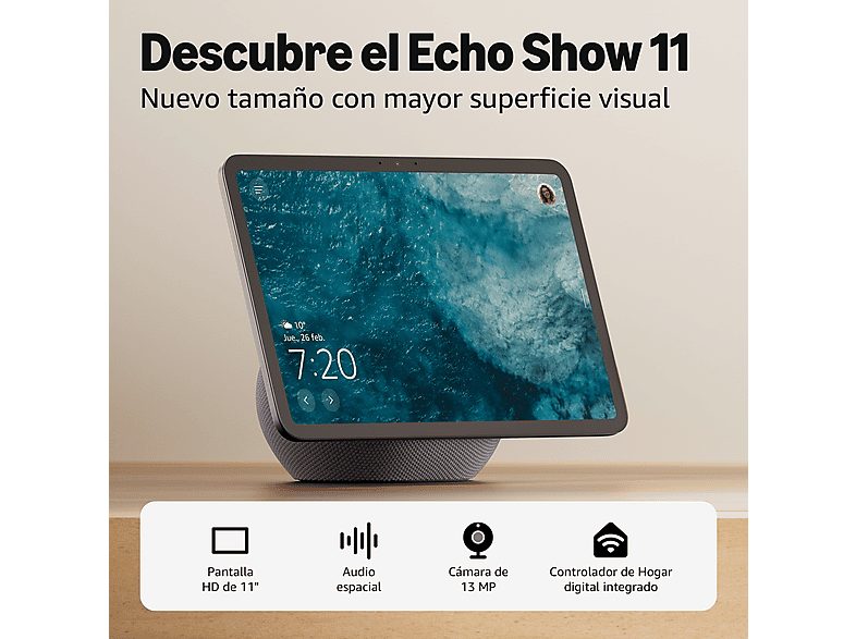 Altavoz inteligente - Amazon Echo Show 11, Pantalla Táctil Full HD 11.95”, Cámara de 13 MP, Graphite — foto 2