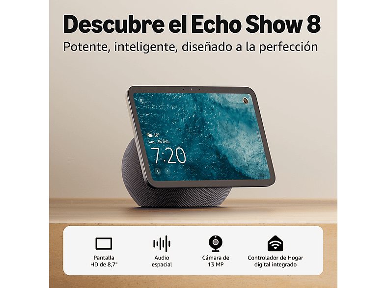 Altavoz inteligente - Amazon Echo Show 8, Pantalla Táctil HD 8,7", Cámara de 13MP, Audio Espacial, Graphite — foto 2