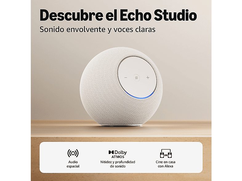 Altavoz inteligente - Amazon Echo Studio, Dolby Atmos, Omnisense, Blanco — foto 2