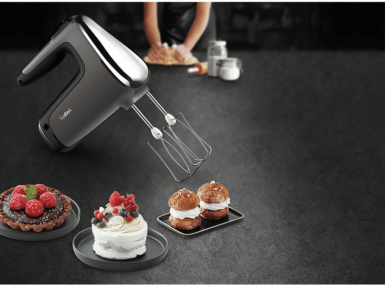 Amasadora de mano - TEFAL HT650E, 600 W, Totalmente variable velocidades, Plata — foto 4